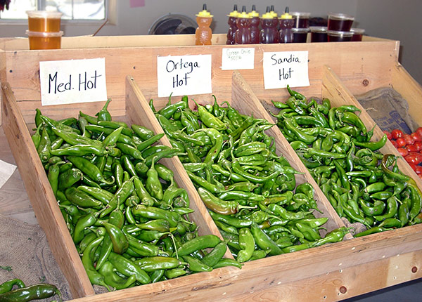 "Green Chiles" al mecato a Las Cruces, New Mexico)