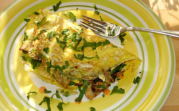 Spinat-Pilz-Omelett Pikant