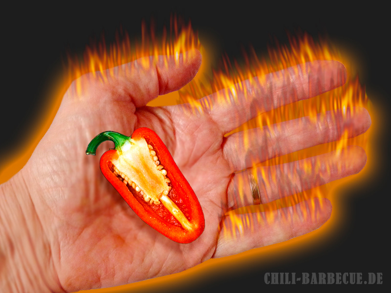 Brennende Chili-Hände